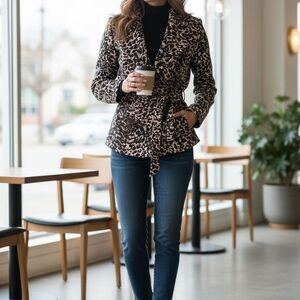 89th & Madison Animal Print Blazer